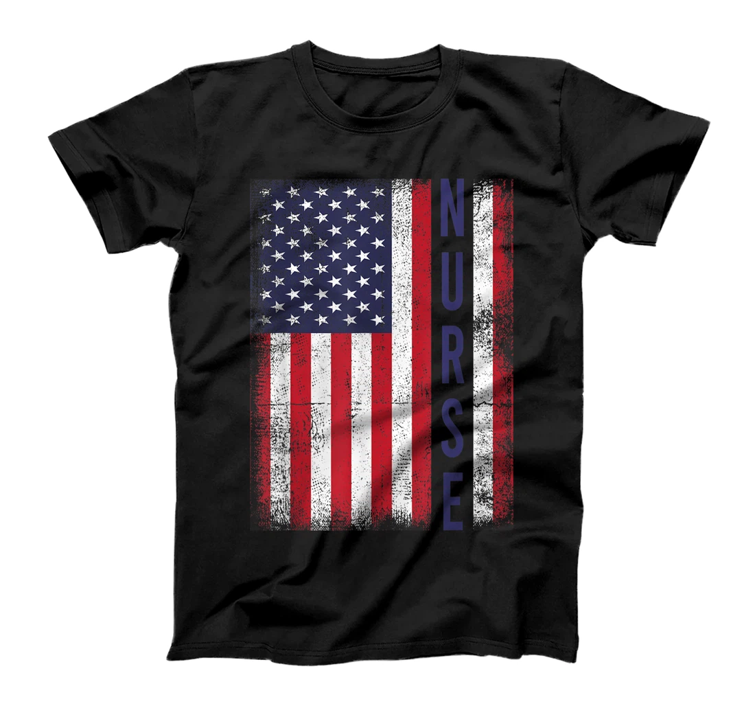 Personalized Patriotic American Nurse Vintage USA Flag Merica T-Shirt, Kid T-Shirt and Women T-Shirt