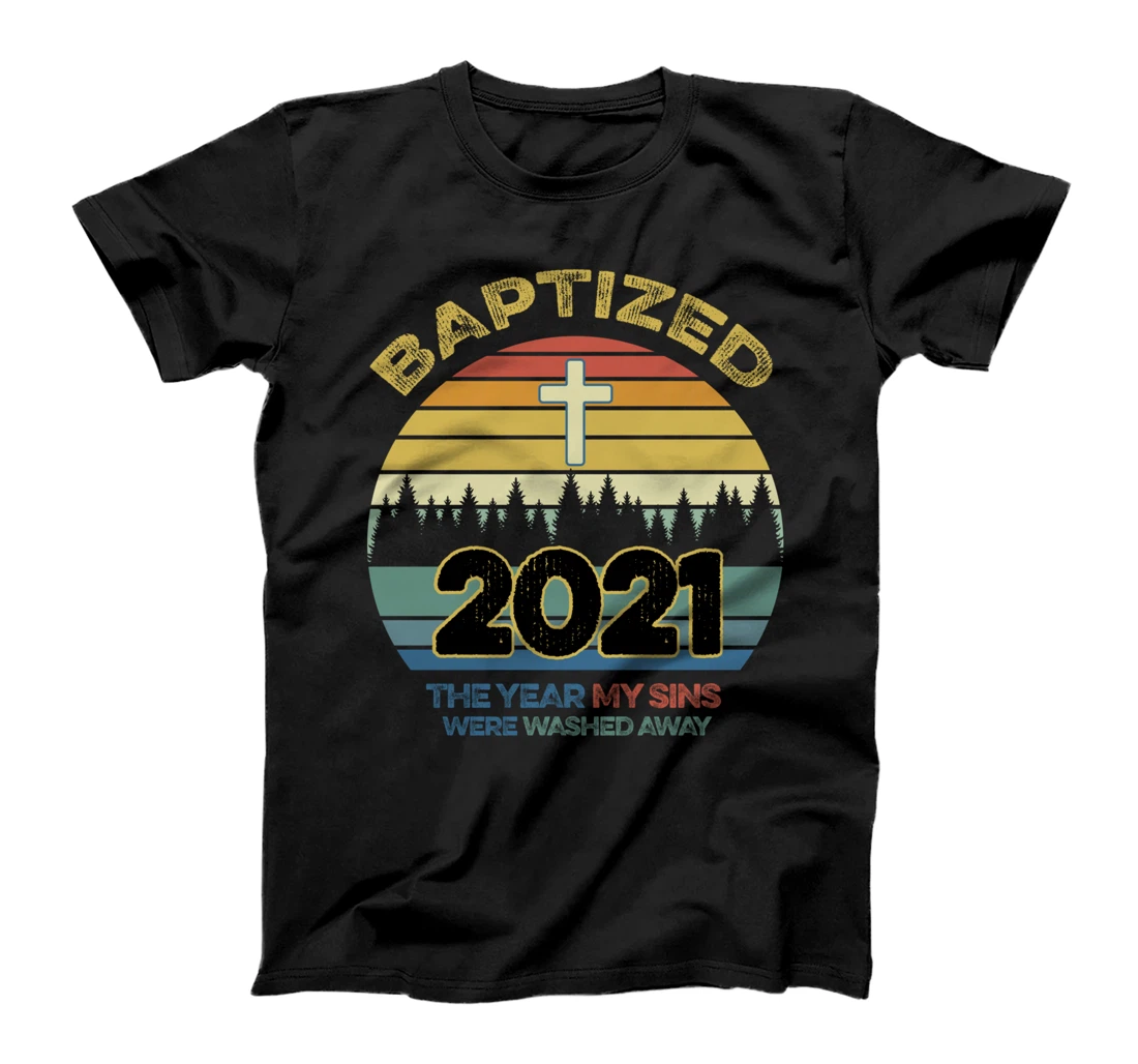 Personalized Vintage Retro Baptized 2021 Quote Acts 2:38 Cool Baptism T-Shirt