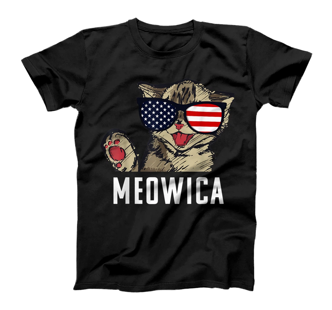 Fourth Of July Meowica Funny Cat American Independence Day T-Shirt, Kid T-Shirt and Women T-Shirt