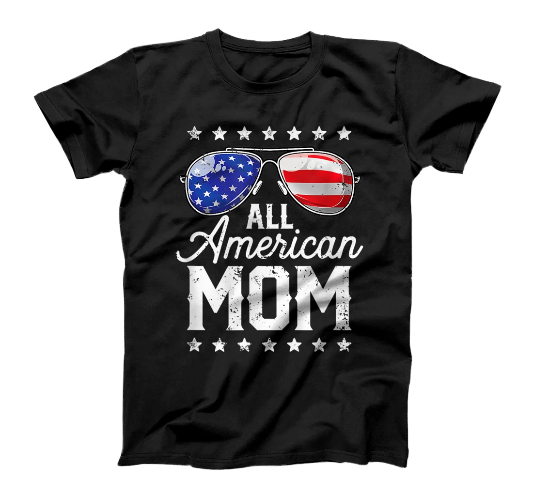 All American Mom 4th Of July Family Matching Sunglasses Gift T-Shirt, Women T-Shirt