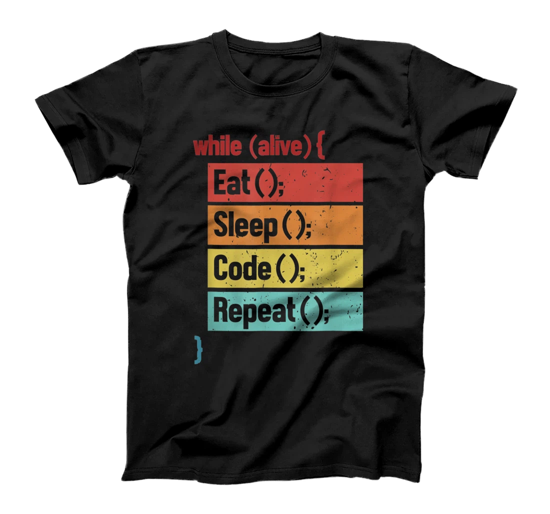 Personalized Eat Sleep Code Repeat Software Engineer Developer Coding T-Shirt, Women T-Shirt