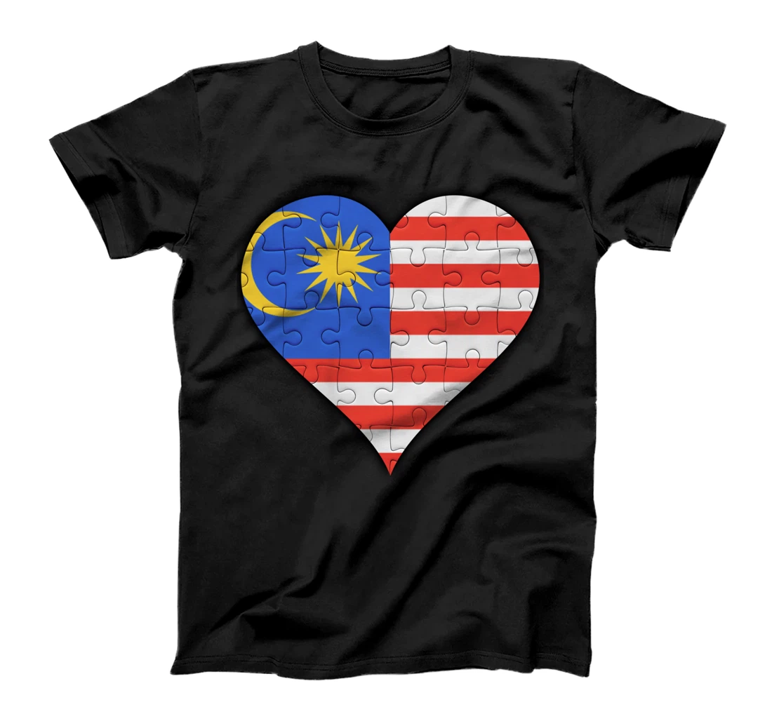 Malaysia Malaysian Flag Heart T-Shirt