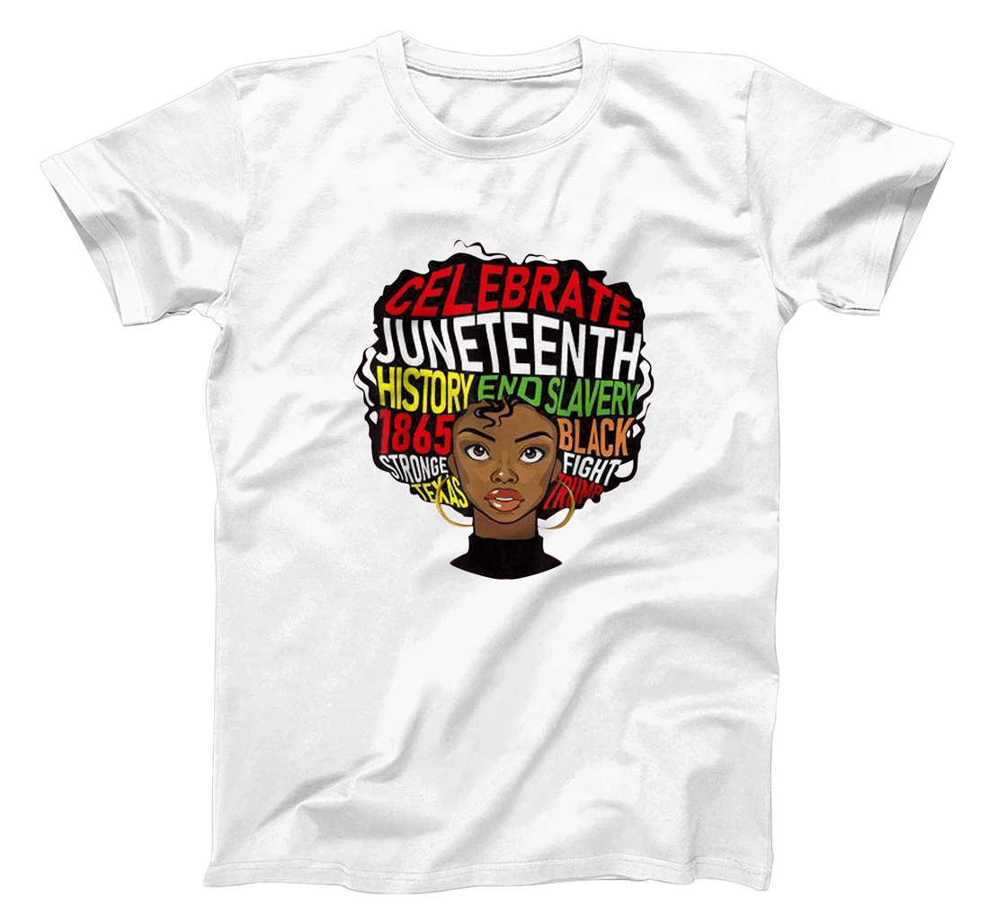 Juneteenth Freedom Day afro Women Natural Hair Afro Word Art T-Shirt, Women T-Shirt