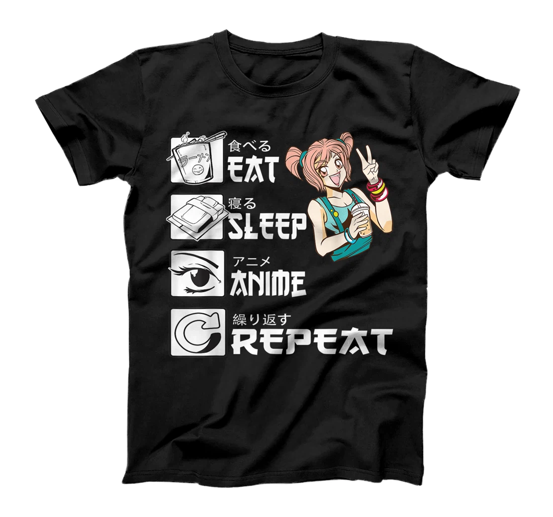 Eat Sleep Anime Repert Tea Girl Japanese Kawaii Ramen Japan T-Shirt, Kid T-Shirt and Women T-Shirt