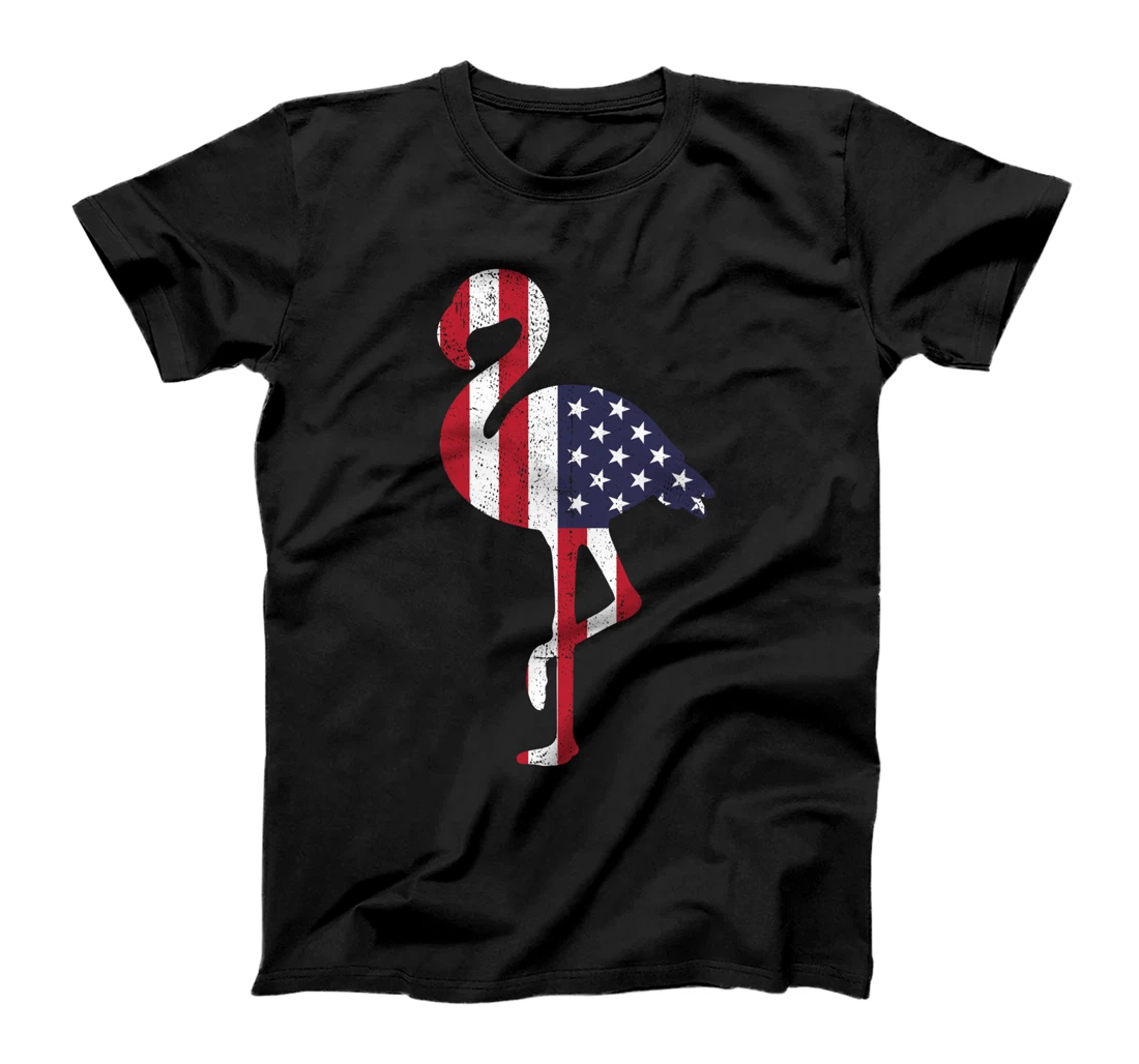 Funny 4th Of July American Flag Independence Day Flamingo T-Shirt