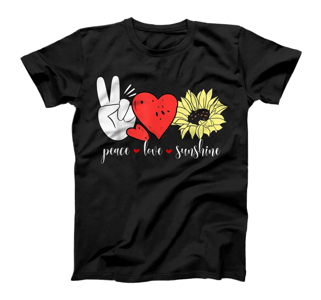 Hippie Sunflower, Heart and Peace Sign, love, Sunshine T-Shirt, Kid T-Shirt and Women T-Shirt