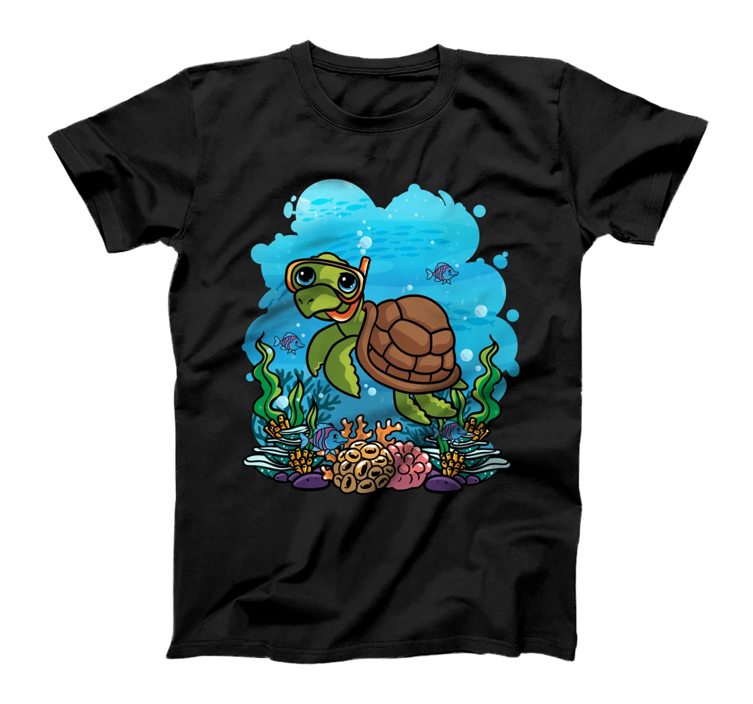 SCUBA Diver cute Turtle Design T-Shirt