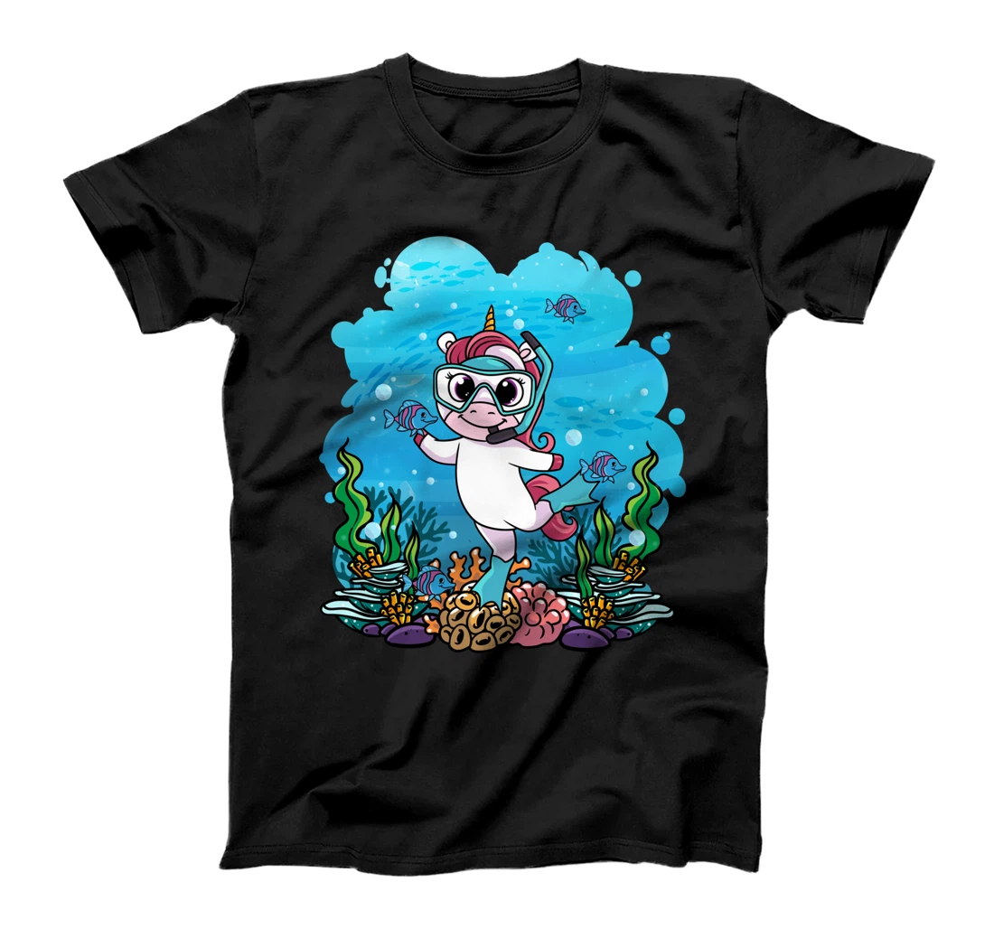 SCUBA Diver cute Unicorn Design T-Shirt