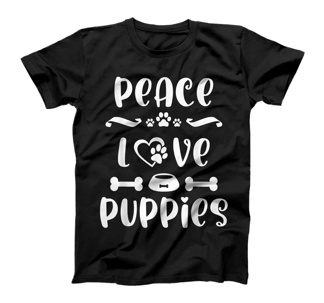 Peace Love Puppies Shirt,Peace Love Dogs Paw Print Dog Lover T-Shirt, Kid T-Shirt and Women T-Shirt