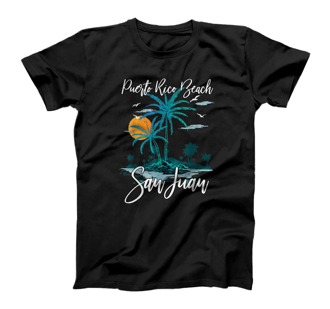 Family Vacation Retro Sunset San Juan Puerto Rico Beach T-Shirt, Kid T-Shirt and Women T-Shirt