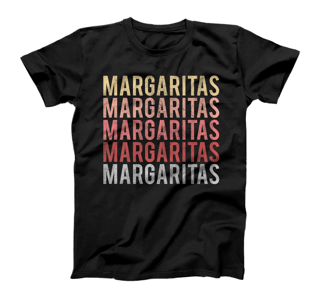 Margaritas Color Gradient Tropical Text Stack T-Shirt, Women T-Shirt