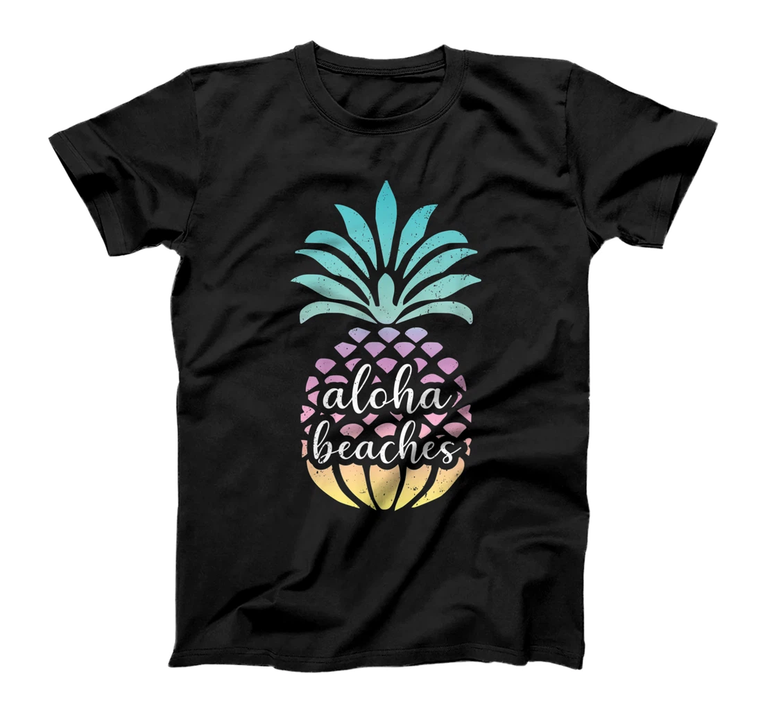 Personalized Aloha Beaches Hawaii Hawaiian Pineapple Cute Beach Vacation T-Shirt, Kid T-Shirt and Women T-Shirt