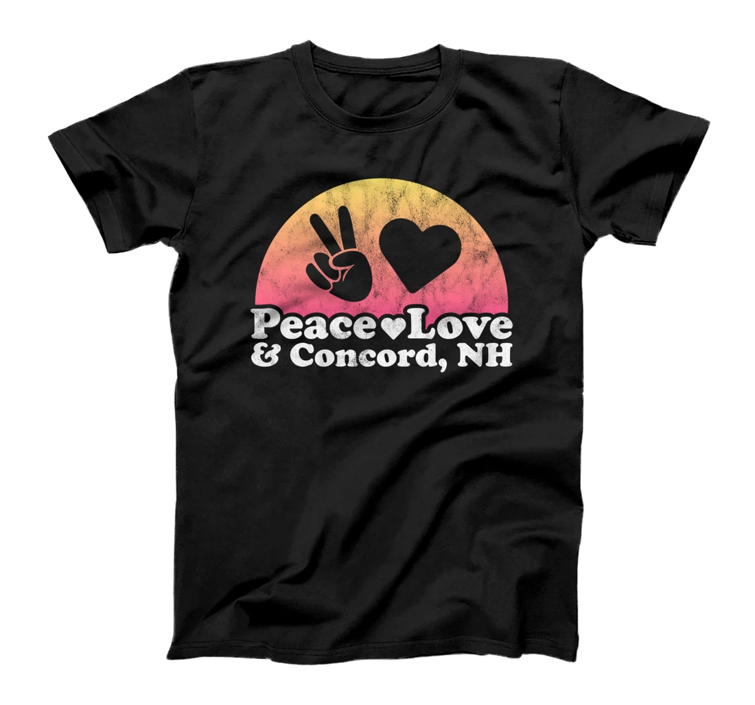Personalized Peace Love and Concord, NH New Hampshire T-Shirt