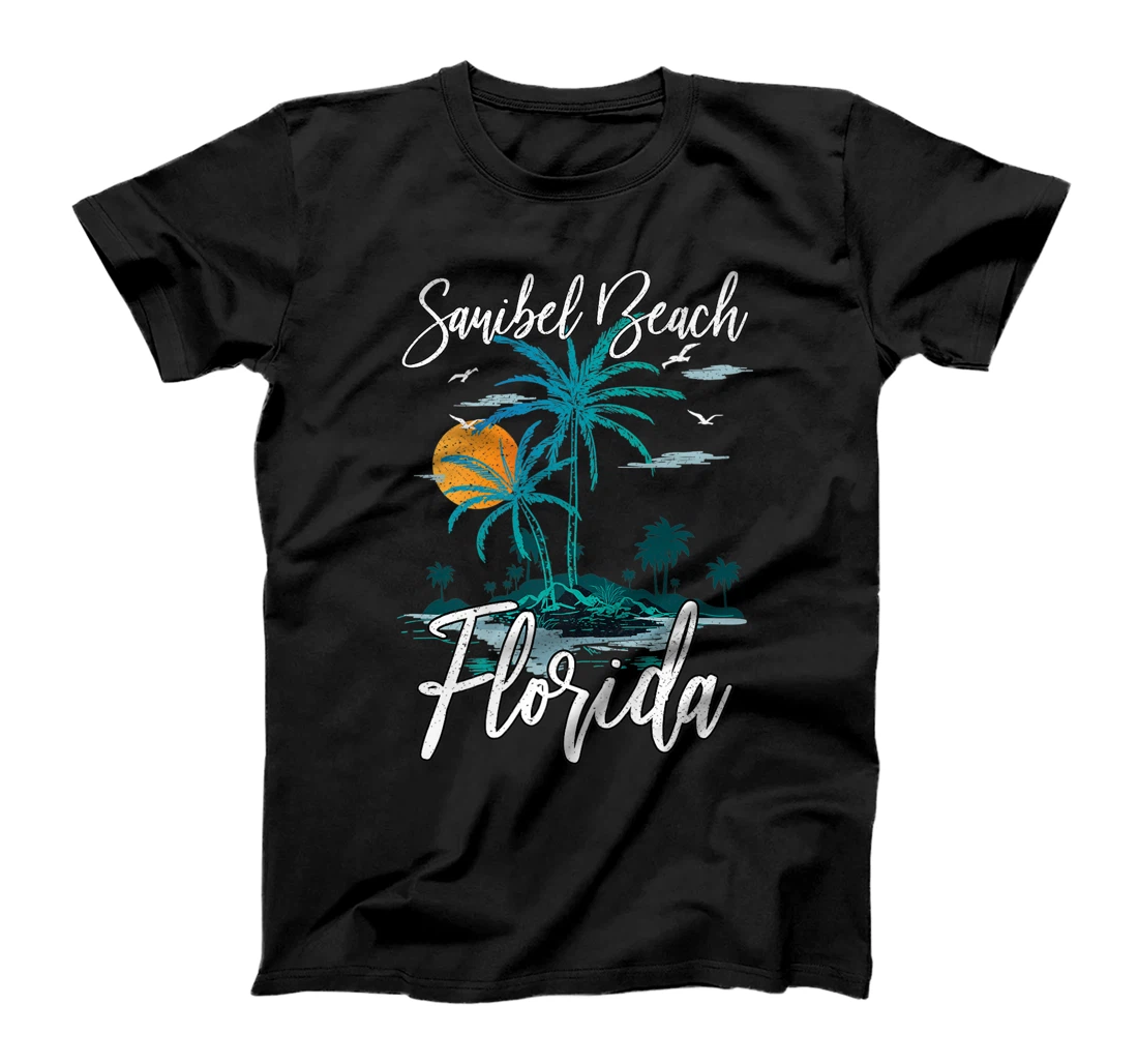 Family Vacation Retro Sunset Florida Sanibel Beach T-Shirt, Kid T-Shirt and Women T-Shirt