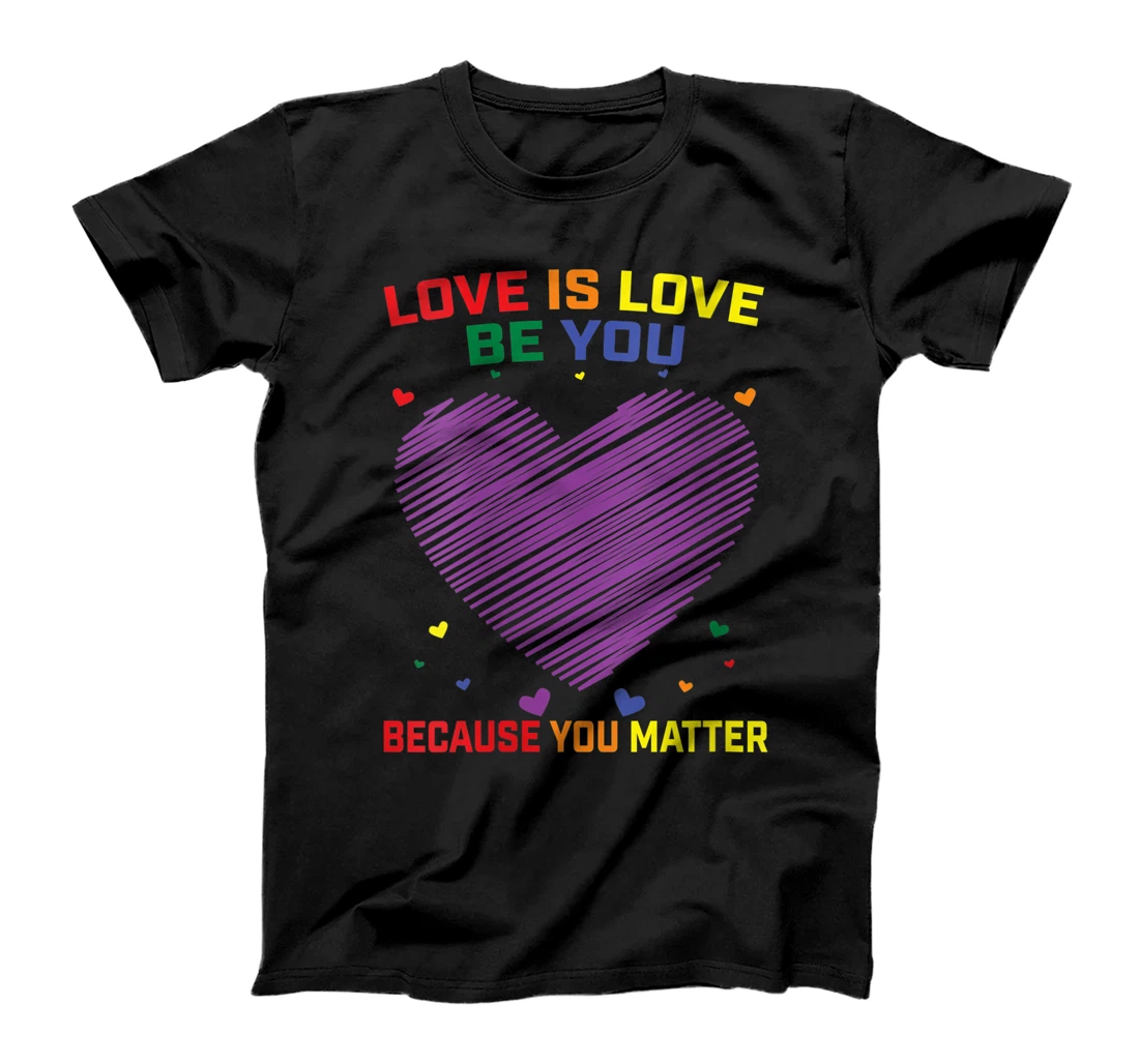 Personalized Womens Gay Pride LGBTQ Bi Bisexual Love Is Love Be You Matter Ally T-Shirt, Women T-Shirt