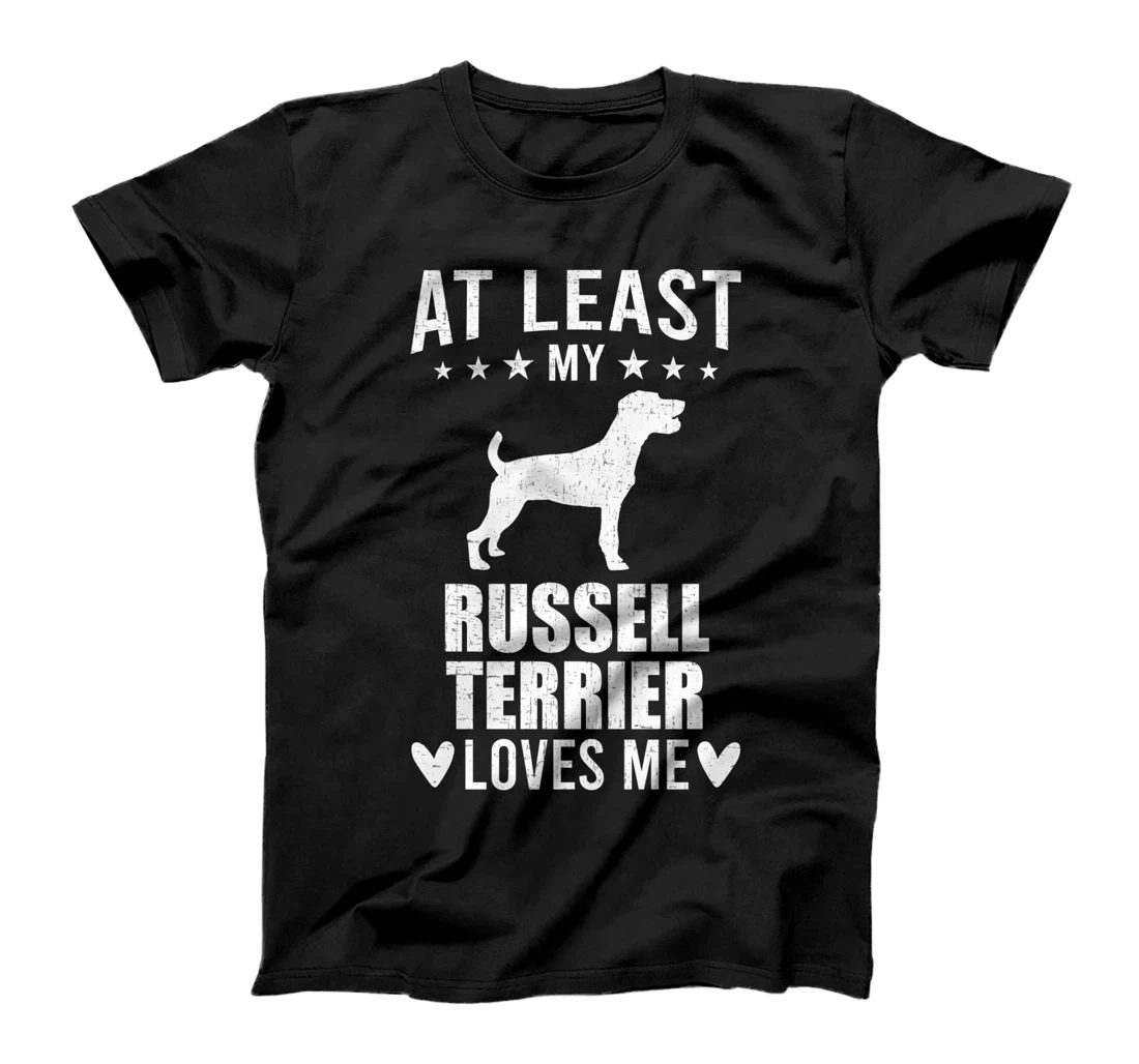 Personalized At Least My Russell Terrier Loves Me Dog Lover T-Shirt