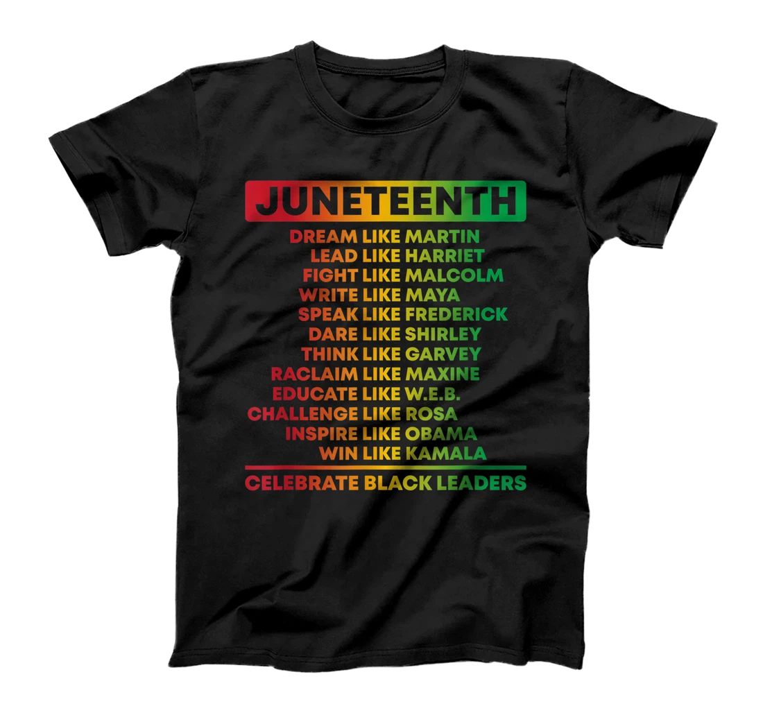 Personalized Juneteenth Celebrate Black Leaders African American History T-Shirt, Kid T-Shirt and Women T-Shirt