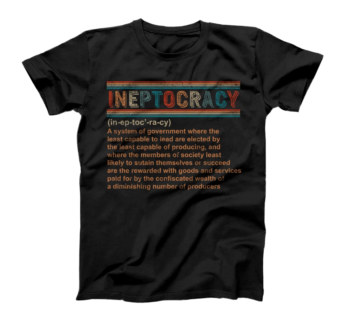 Personalized Ineptocracy Definition Vintage Political Government Joke Men T-Shirt