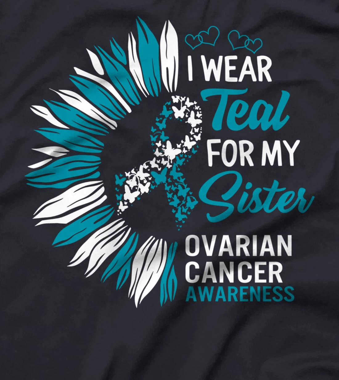 Personalized Ovarian Cancer Awareness I Wear Teal For Sister Support ...