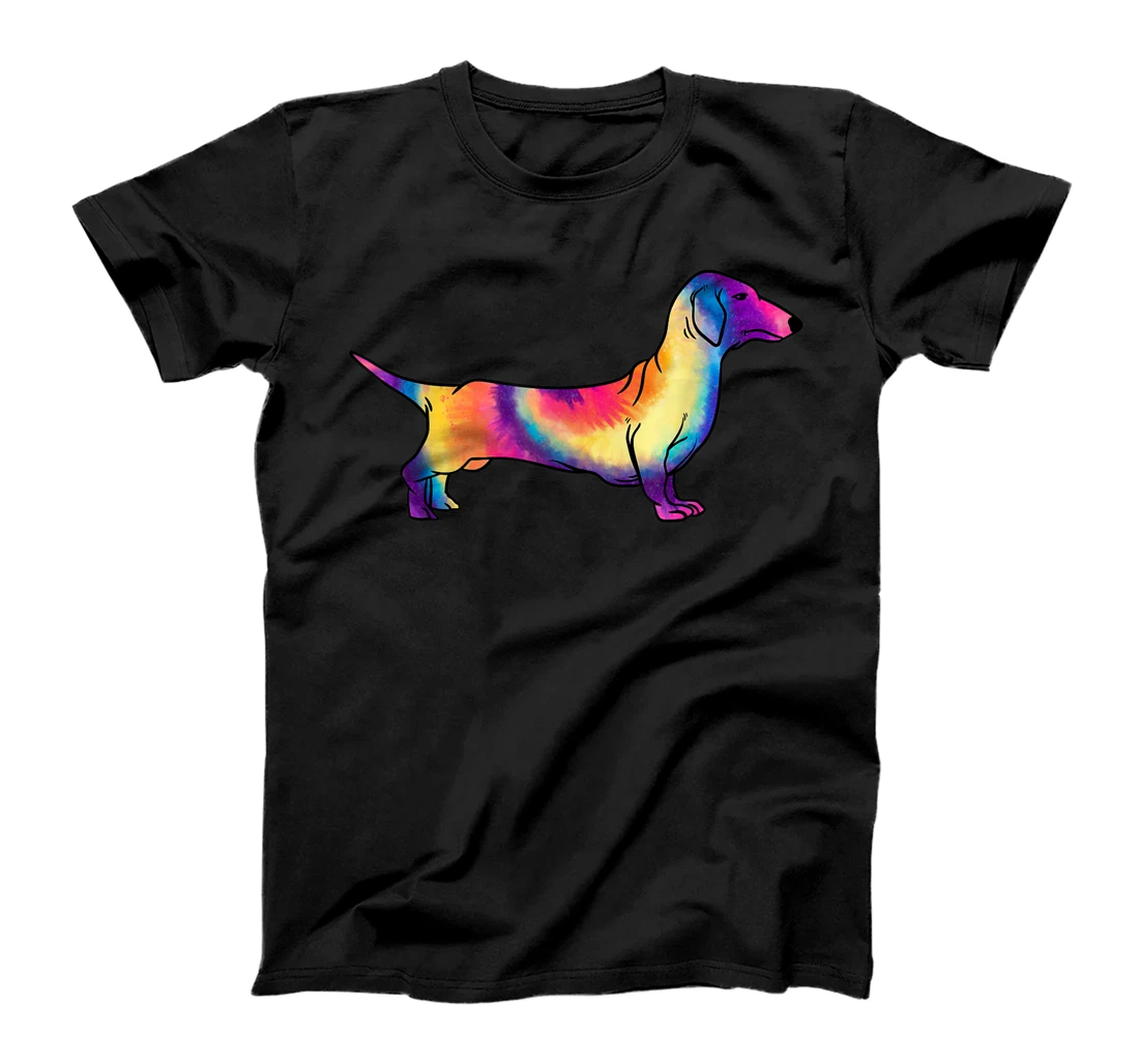 Personalized Tie-Dye Psychedelic Dachshund Wiener Dog Rainbow Trippy T-Shirt, Kid T-Shirt and Women T-Shirt