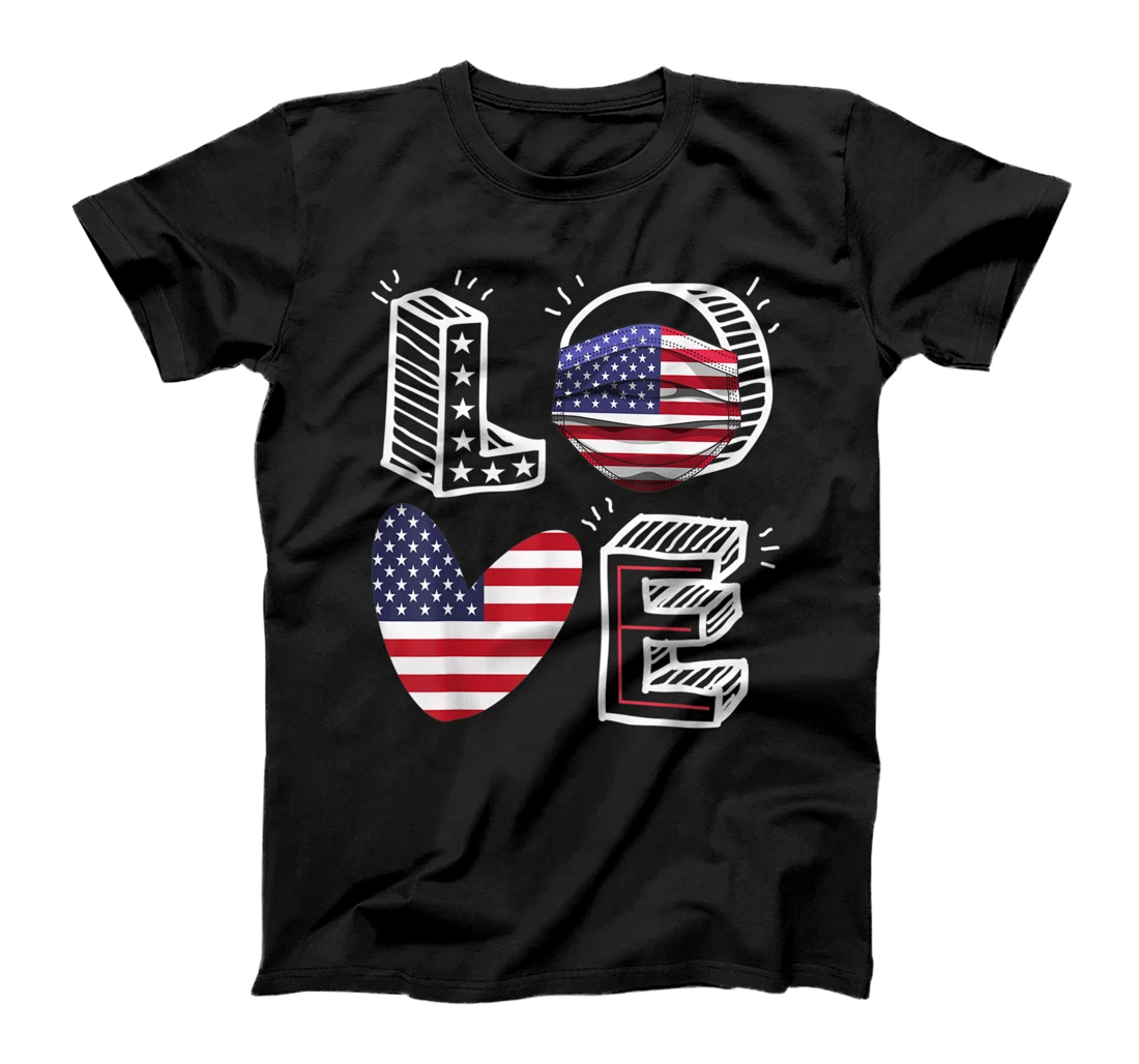 Personalized Love America T-Shirt, Women T-Shirt, 4th Of July Shirt.American Pride Shirt T-Shirt, Women T-Shirt