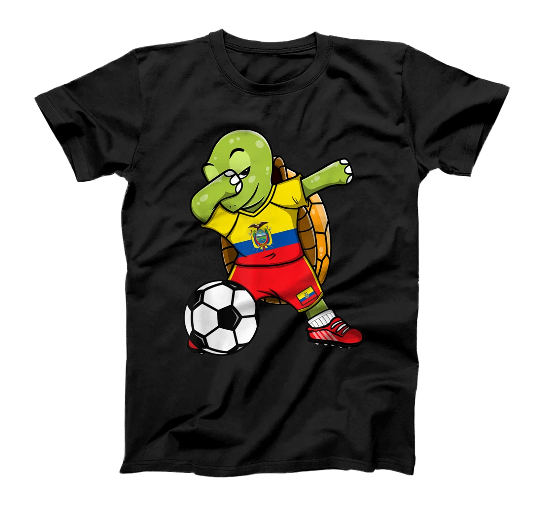 Personalized Dab Turtle Ecuador Soccer Fans Jersey Ecuadorian Football T-Shirt, Kid T-Shirt and Women T-Shirt
