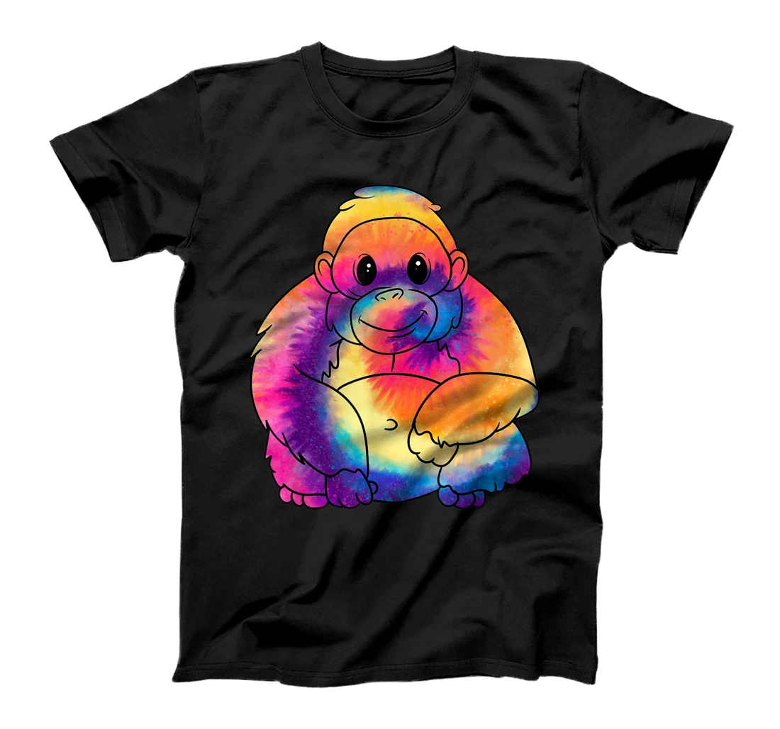Personalized Tie-Dye Psychedelic Orangutan Monkey Ape Wildlife Animal T-Shirt, Kid T-Shirt and Women T-Shirt