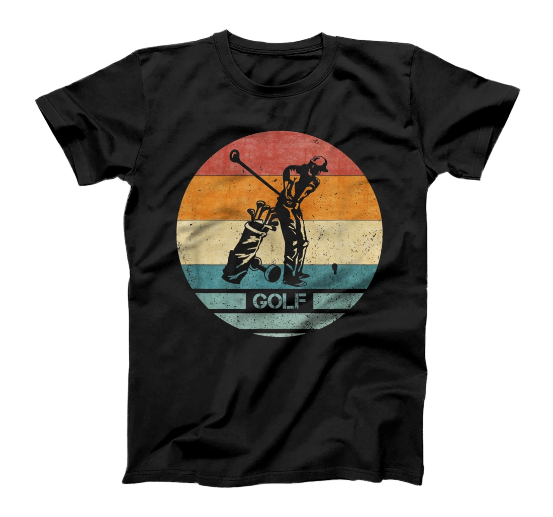 Personalized Vintage Retro Golf Player Golfer Team Silhouette Sunset T-Shirt, Kid T-Shirt and Women T-Shirt