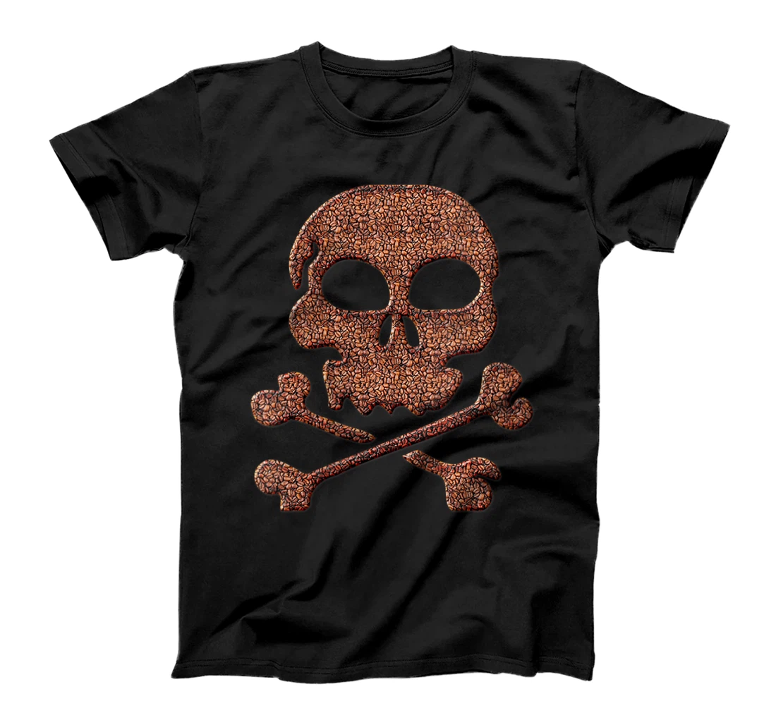 Personalized Womens skull death, Pirate bones Coffee Beans T-Shirt, Women T-Shirt