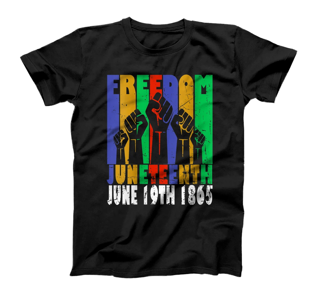 Personalized Womens Vintage Black Freedom Day Juneteenth June 19th 1865 T-Shirt, Women T-Shirt
