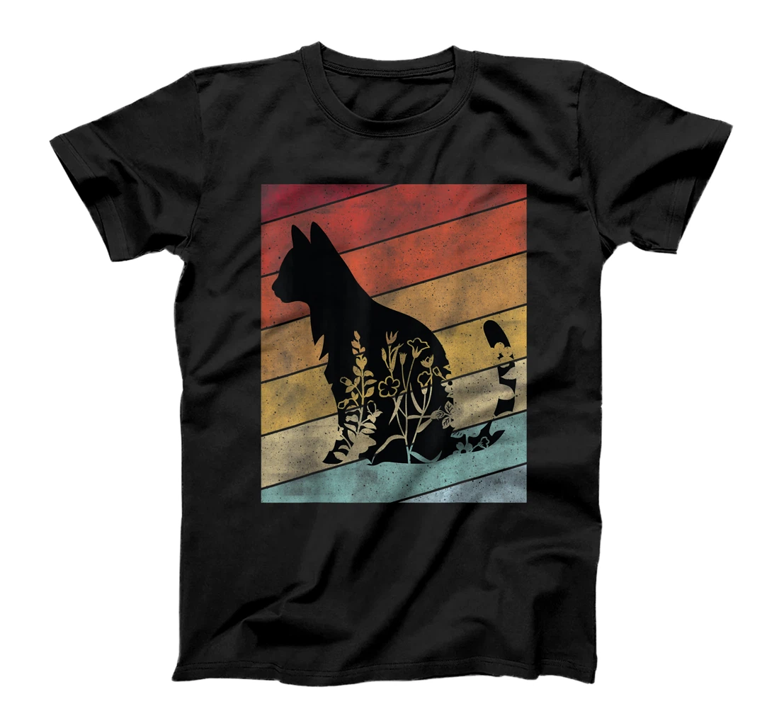 Personalized Retro Cat Shirt, Black Cat Shirt, Vintage Cat Shirt, Cat T-Shirt, Kid T-Shirt and Women T-Shirt
