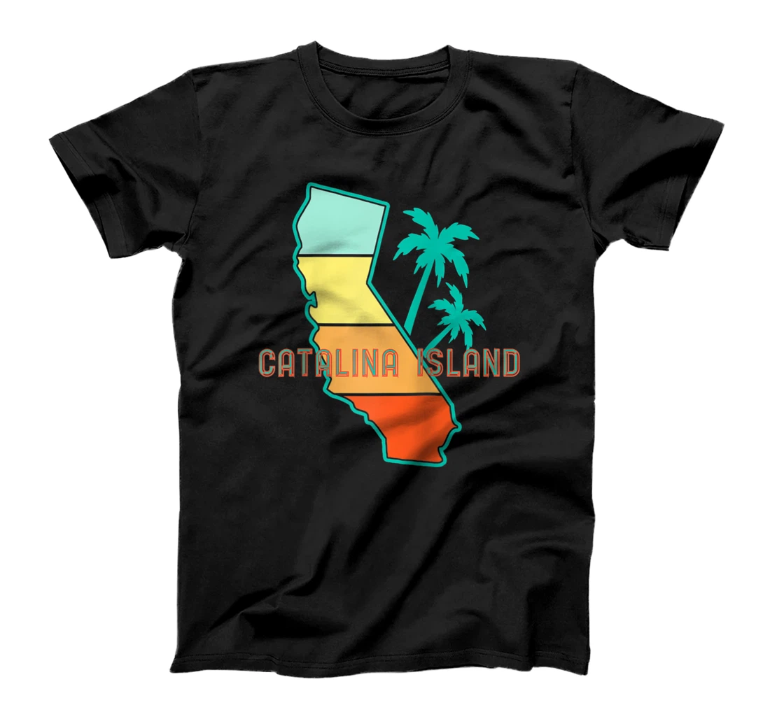 California Beaches Souvenir Cali Retro Style Catalina Island T-Shirt, Women T-Shirt