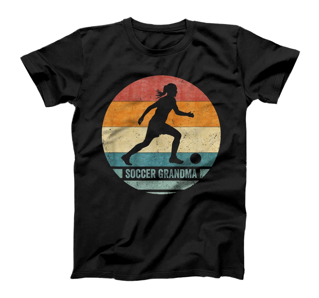 Personalized Vintage Retro Proud Soccer Grandma Football Silhouette Funny T-Shirt, Kid T-Shirt and Women T-Shirt