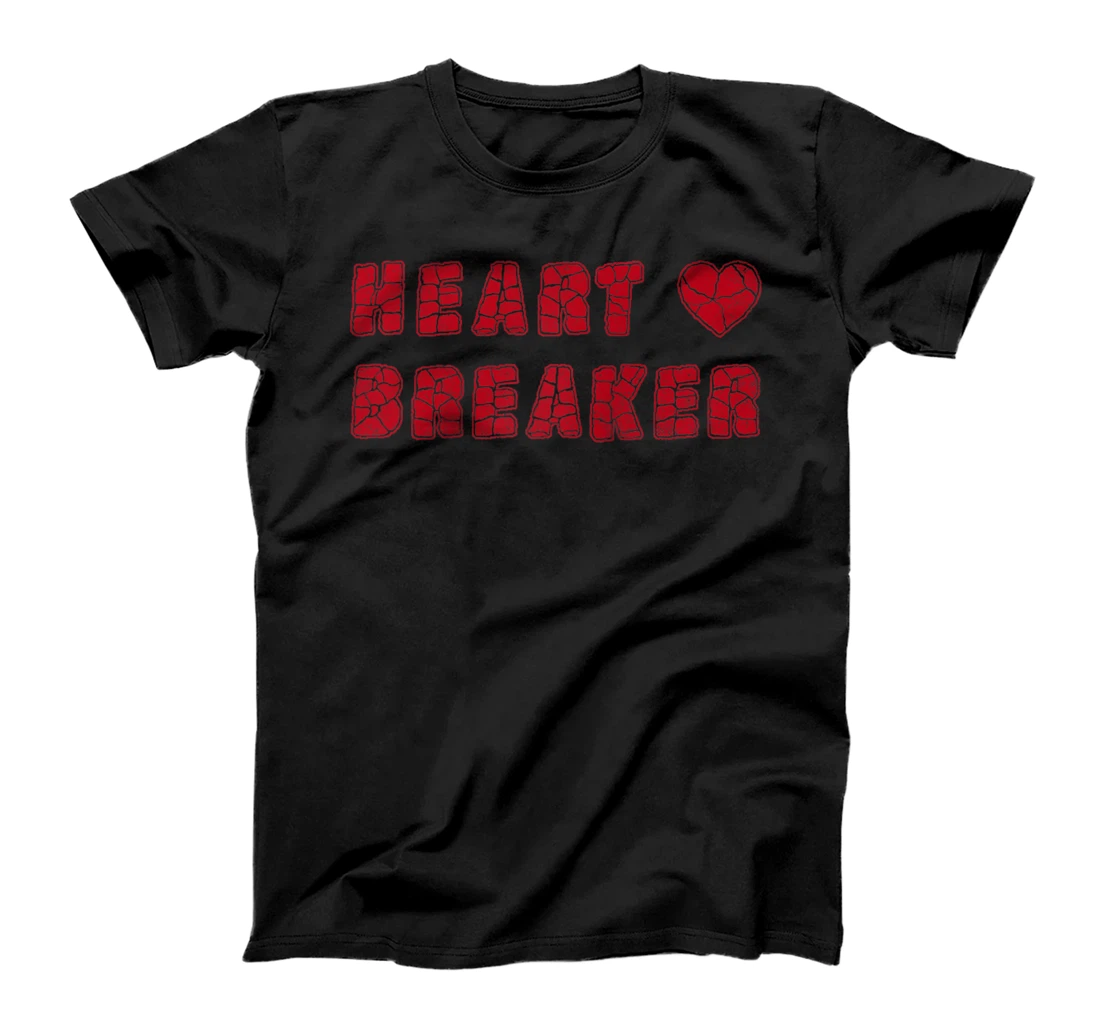 Heart Breaker Broken Red Text Heart Icon T-Shirt, Women T-Shirt