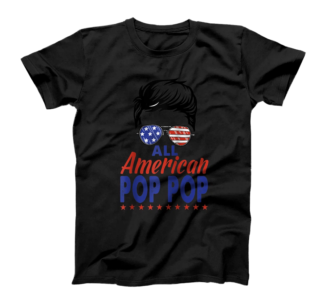 All American Pop Pop 4th of July Patriotic Matching Family T-Shirt, Women T-Shirt