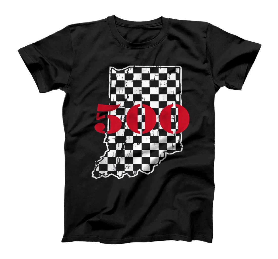 Personalized Indianapolis Indiana State 500 Race Car Distressed flag T-Shirt, Kid T-Shirt and Women T-Shirt