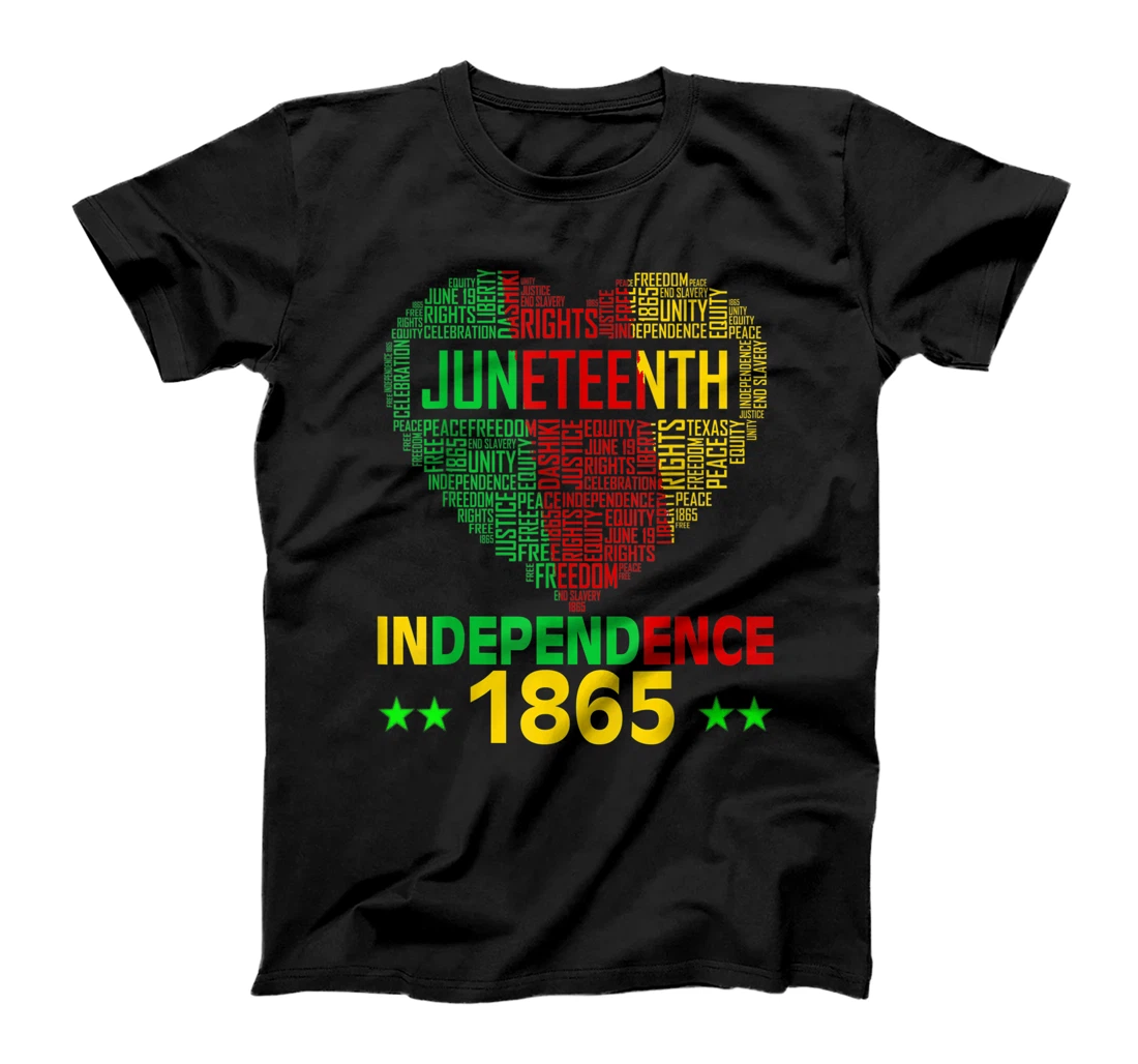 Personalized Juneteenth Heart Black History Afro American Women Girl Men T-Shirt, Women T-Shirt