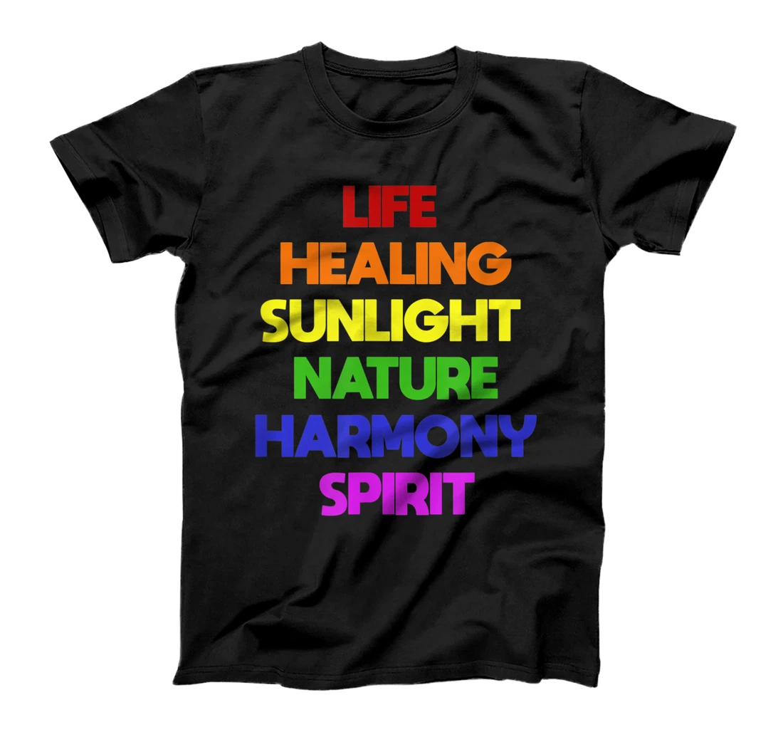 Personalized LIFE HEALING SUNLIGHT NATURE HARMONY SPIRIT RAINBOW FLAG T-Shirt, Women T-Shirt