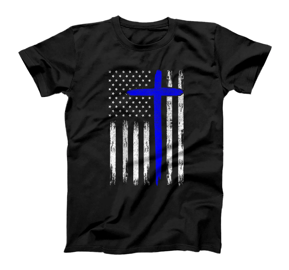 Personalized Best Blue Cross Ever With Us American Flag (On Back) Tee T-Shirt, Kid T-Shirt and Women T-Shirt