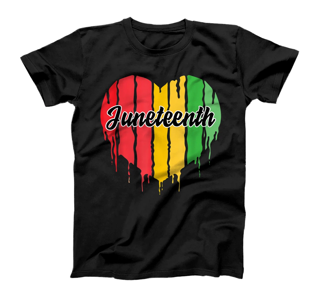 Personalized Juneteenth Heart Black History Afro American African Freedom T-Shirt, Women T-Shirt