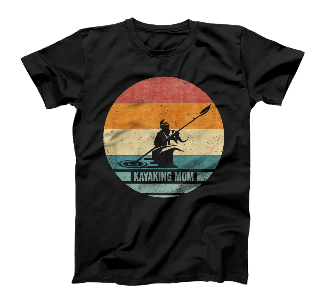 Personalized Vintage Retro Proud Kayaking Mom Kayak Silhouette Sunset T-Shirt, Kid T-Shirt and Women T-Shirt