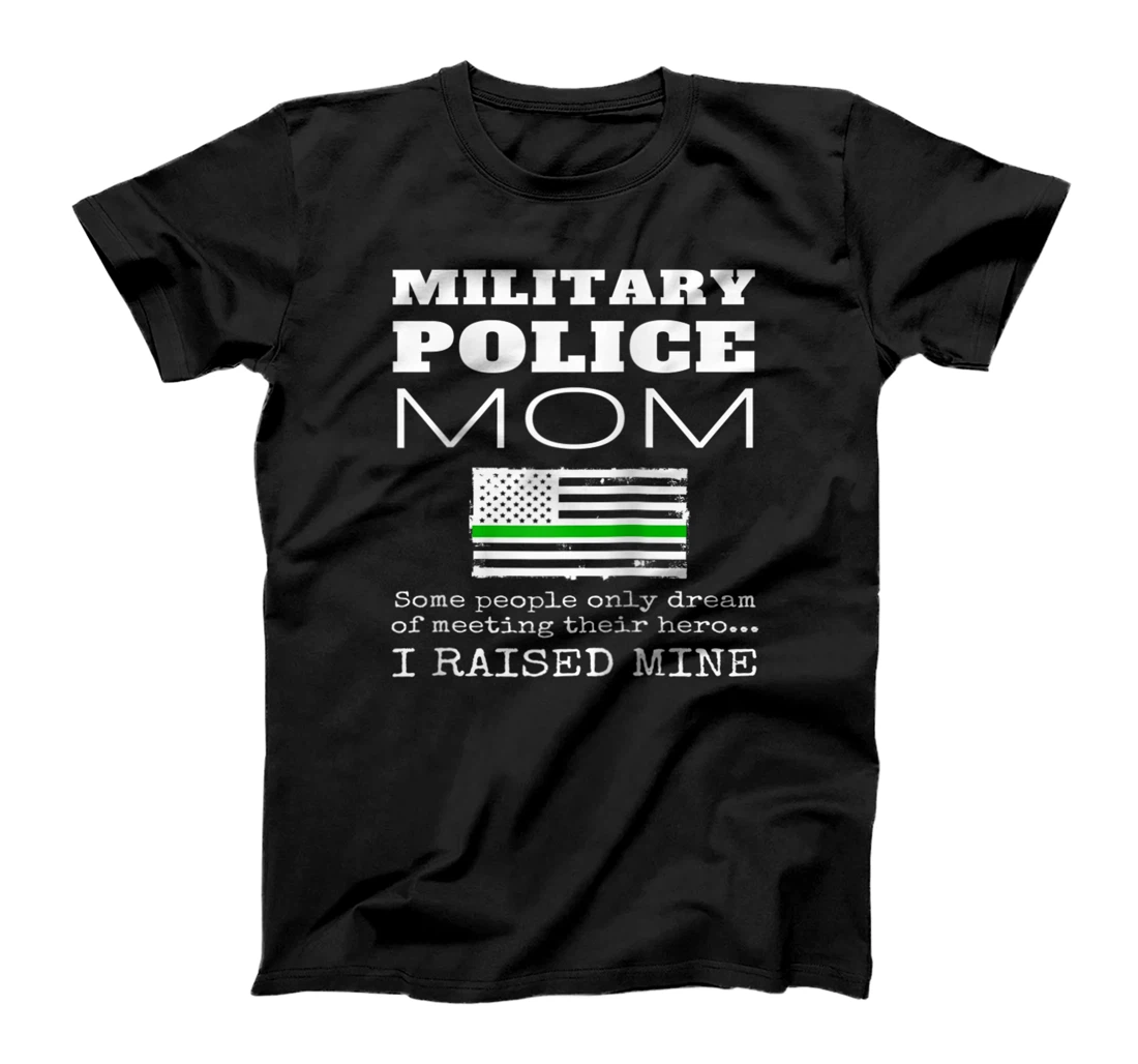 Proud Military Police Mom MP Mother Thin Green Line USA Flag T-Shirt, Women T-Shirt