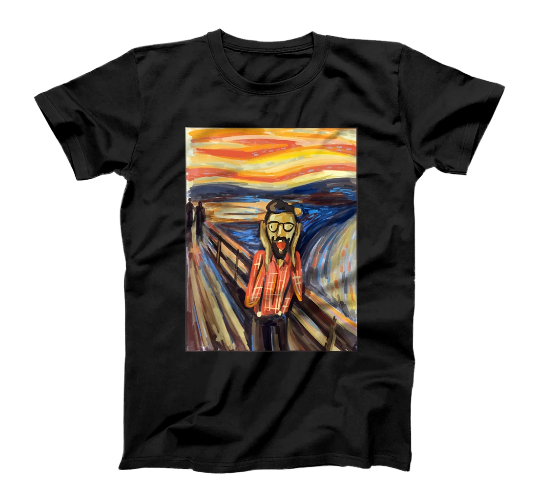 Funny Hipster Parody Edvard Munch's Painting The Scream T-Shirt, Women T-Shirt