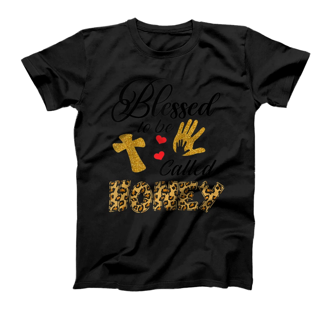 Blessed To Be Called Honey Leopard Mother Day T-Shirt, Women T-Shirt