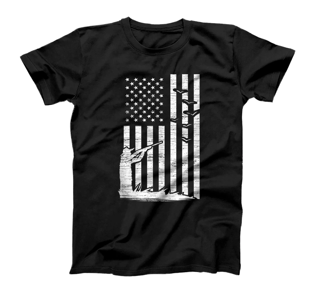 Duck Hunting American Flag T-Shirt, Women T-Shirt