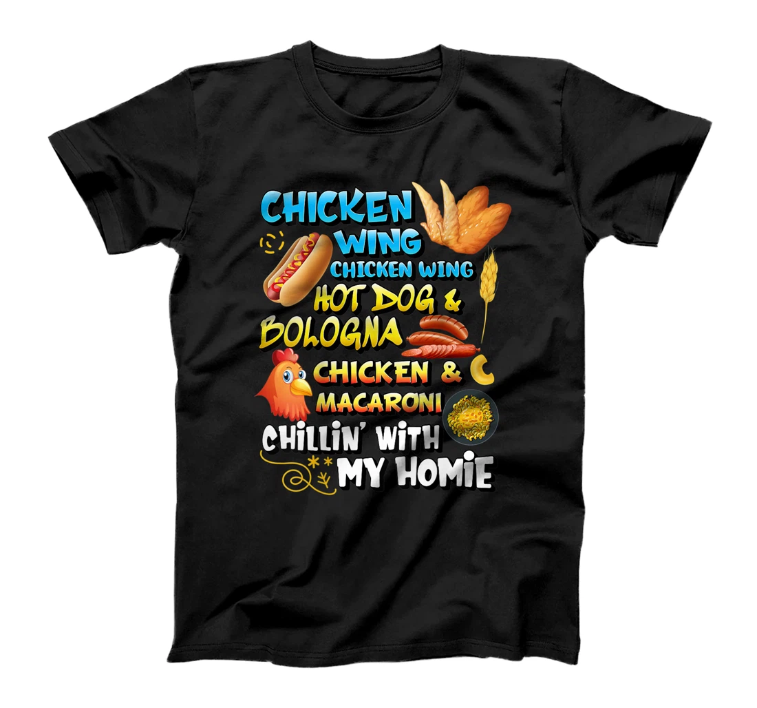 Cooked Chicken Wing Chicken Wing Hot Dog Bologna Macaroni T-Shirt, Kid T-Shirt and Women T-Shirt