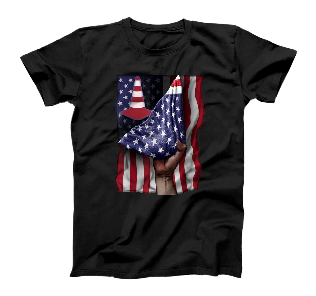 Day Of Independence US Flag Traffic Cone T-Shirt, Kid T-Shirt and Women T-Shirt