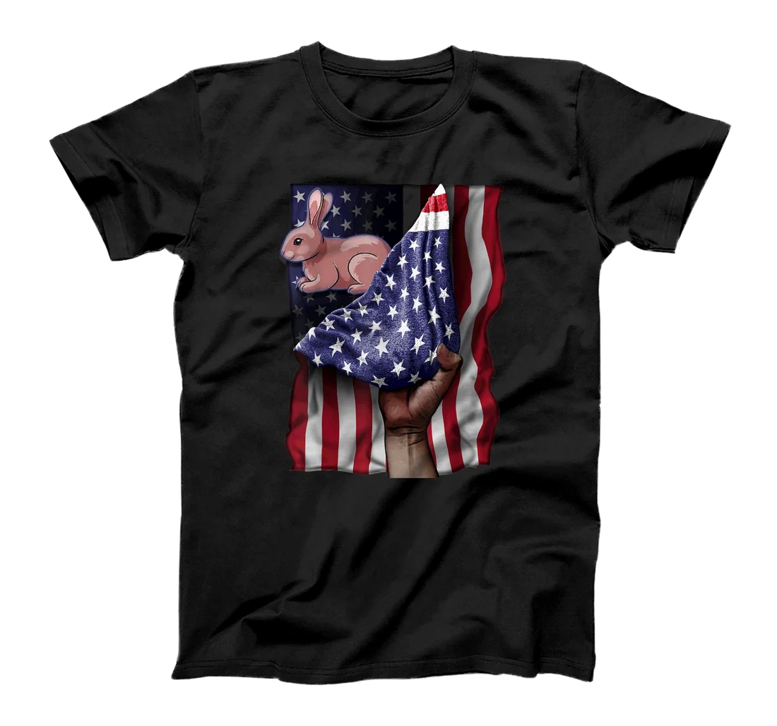 Day Of Independence US Flag Rabbit T-Shirt, Kid T-Shirt and Women T-Shirt