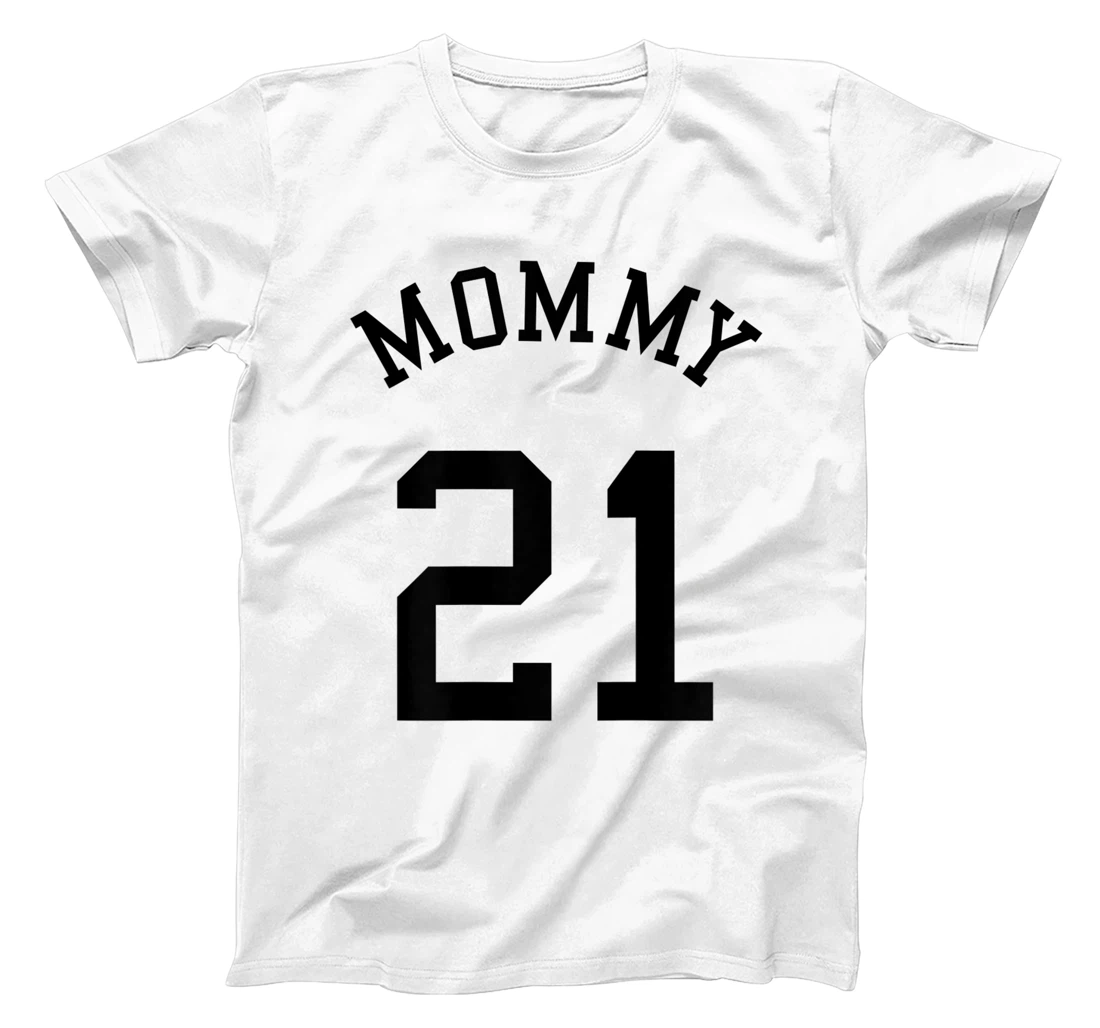 Womens Mommy of Back No. 21 Football Mother Baseball Basketball Mom T-Shirt, Women T-Shirt