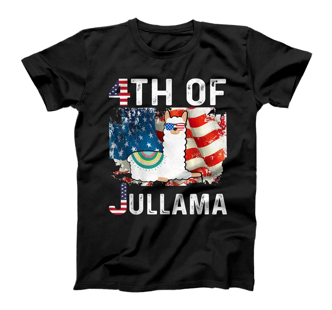 Personalized 4th Of Jullama Funny Llama With American Flag Men Women T-Shirt, Women T-Shirt